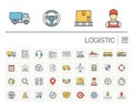 Logistic and distribution color vector icons
