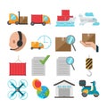 Logistic Flat Icon Shipping Transport Vector Royalty Free Stock Photo