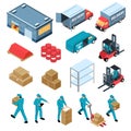 Logistic Isometric Set Royalty Free Stock Photo