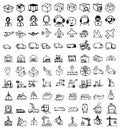 Logistic line icon set, delivery symbols set collection or vector sketches. Hand-drawn style Royalty Free Stock Photo