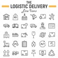 Logistic line icon set, Delivery symbols Royalty Free Stock Photo