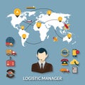 Logistic Manager Infographics Royalty Free Stock Photo