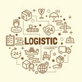 Logistic minimal thin line icons set Royalty Free Stock Photo