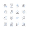 Logistic Optimization line icons collection. Efficiency , Supply-chain, Warehousing, Transportation, Inventory