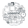 Logistic services set icons Royalty Free Stock Photo