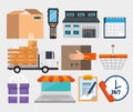 Logistic services set icons Royalty Free Stock Photo