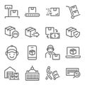 Logistic Shipping icon set vector illustration. Contains such icon as Warehouse, Courier, Delivery, Parcel, Container and more. Ex Royalty Free Stock Photo