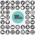 Logistic and shopping icons set. Royalty Free Stock Photo