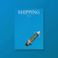 Logistic transport business templates for flyers brochure. Shipping industry Annual report folder. Vector Royalty Free Stock Photo