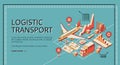 Logistic transport isometric vector web banner