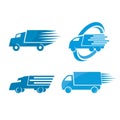 logistic truck fast delivery logo vector icon illustration Royalty Free Stock Photo