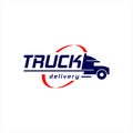 Logistic truck logo design trailer transport express cargo delivery Royalty Free Stock Photo