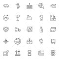 Logistic universal outline icons set