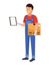 logistic worker with box
