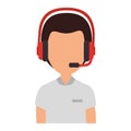 logistic worker with headset character