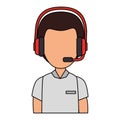 logistic worker with headset character