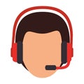 logistic worker with headset head character