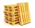 Stack of wooden shipping pallets