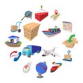 Logistics cartoon icons