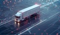 Logistics concept, logistics network distribution and smart transportation, intelligent logistics of truck container cargo, Royalty Free Stock Photo