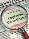 Logistics Coordinator Job Vacancy. 3D.