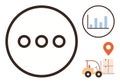 Logistics, Data Analysis, and Warehouse Systems Represented by Minimalistic Visual Icons Royalty Free Stock Photo