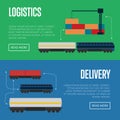 Logistics and delivery banner set Royalty Free Stock Photo