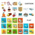 Logistics and delivery cartoon icons in set collection for design. Transport and equipment isometric vector symbol stock Royalty Free Stock Photo