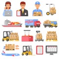 Logistics And Delivery Decorative Icons Set