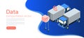 Logistics and Delivery Infographics.Isometric,truck,drone and delivery man. Vector illustration Royalty Free Stock Photo