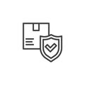 Logistics, Delivery insurance line icon