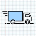 Logistics Delivery Shipping Symbol Icon on Paper Note Background, Media Icon for Technology Communication and Business E-Commerce