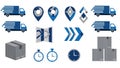 Logistics, Delivery, and Tracking Vector Icon Set Royalty Free Stock Photo