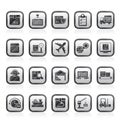 Logistics, delivery, transportation and cargo icons