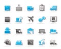 Logistics, delivery, transportation and cargo icons