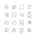 Logistics documents line icons collection. Manifests, BOLs Bill of Lading, Invoices, Custom declarations, Waybills