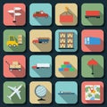 Logistics flat vector icons Royalty Free Stock Photo