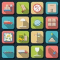 Logistics flat vector icons Royalty Free Stock Photo