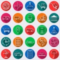 Logistics flat vector icons