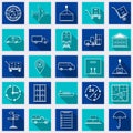 Logistics flat vector icons Royalty Free Stock Photo