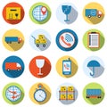 Logistics flat vector icons Royalty Free Stock Photo