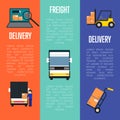 Logistics and freight delivery banners set