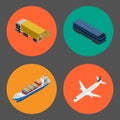 Logistics and freight transportation icon set Royalty Free Stock Photo