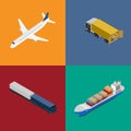 Logistics and freight transportation icon set Royalty Free Stock Photo