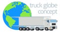 Logistics Globe Semi Truck Big Rig Concept Royalty Free Stock Photo