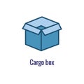 Logistics icon - open shipping box  and folded sides Royalty Free Stock Photo