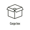 Logistics icon - open shipping box  and folded sides Royalty Free Stock Photo