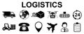 Logistics icons, delivery signs Ã¢â¬â vector