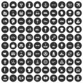 100 logistics icons set black circle Royalty Free Stock Photo