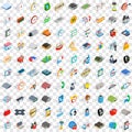100 logistics icons set, isometric 3d style Royalty Free Stock Photo